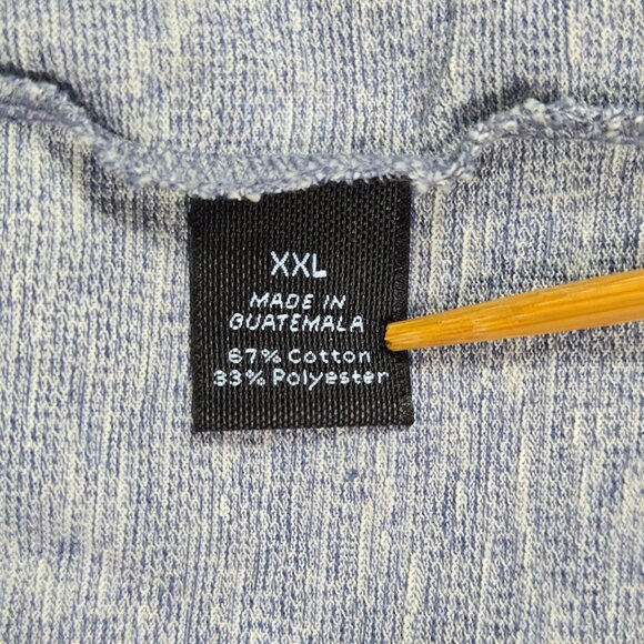 Marc Anthony XXL‎ Slim Fit Henley Shirt Long Sleeve Light Blue Heather NWT - Picture 7 of 9